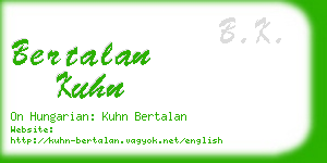 bertalan kuhn business card